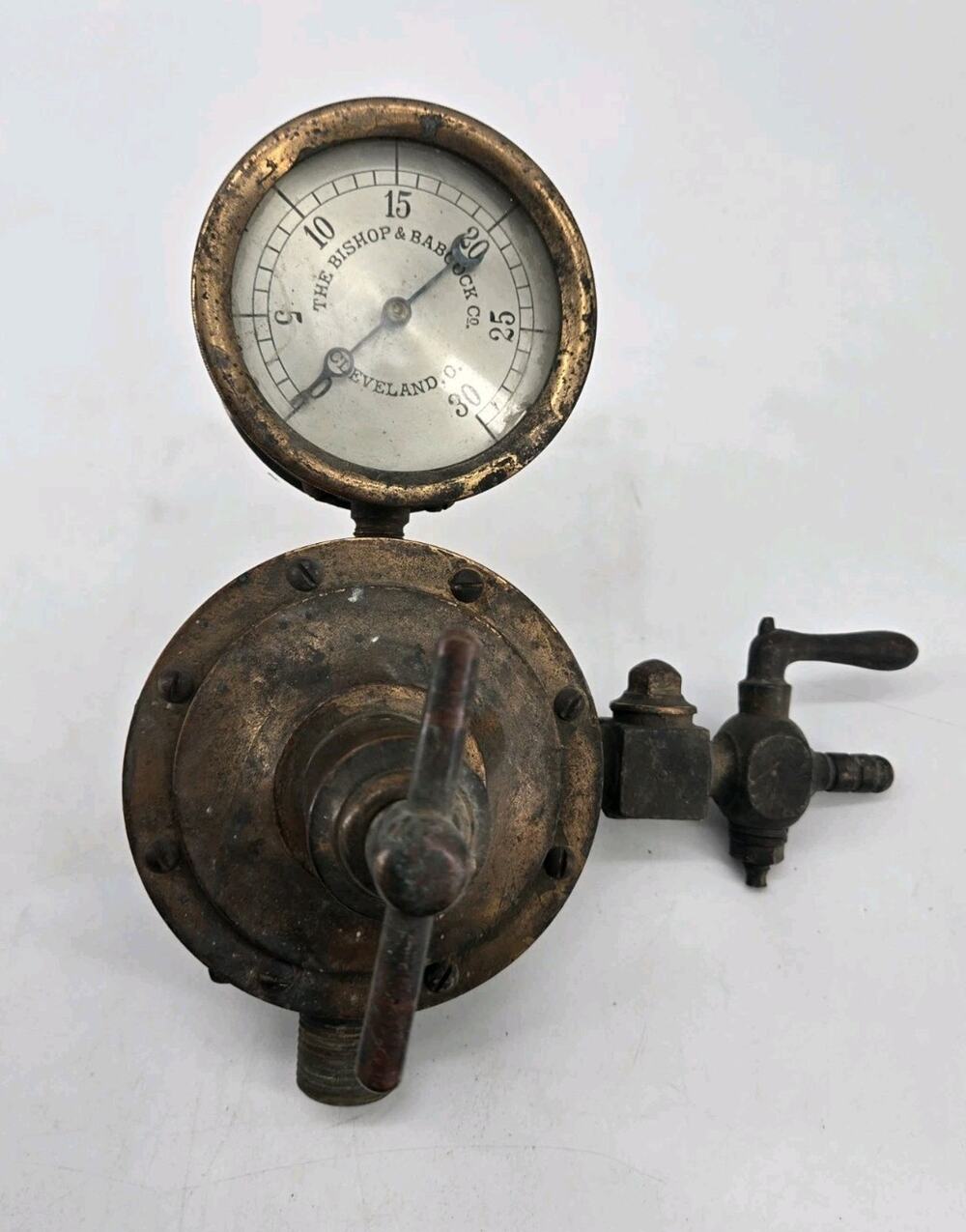 Antique Steampunk Brass CO2 Beer Pump Pressure Gauge Regulator Bishop & Babcock